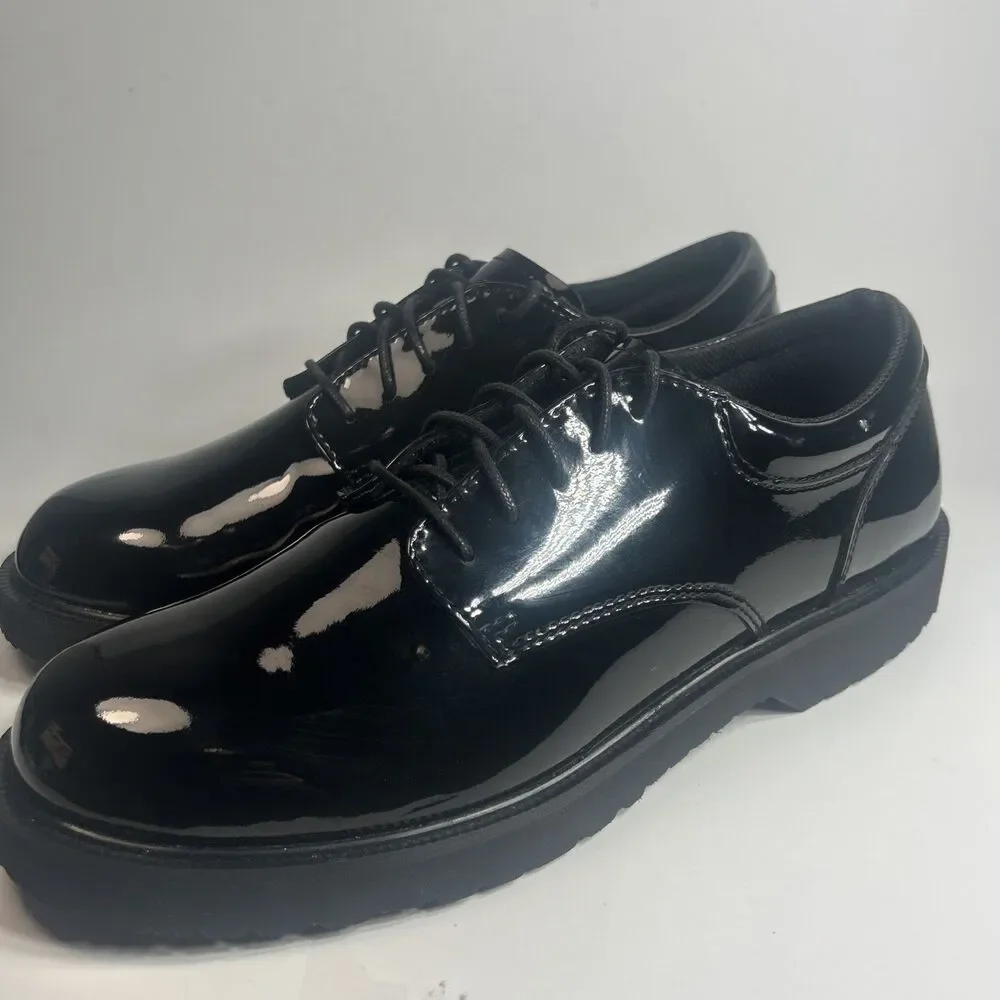 Bates Men’s Dress Shoes Size 11 Black High Gloss Duty Oxford Police/Fire